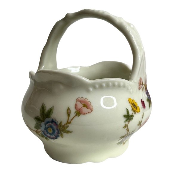 Takahashi San Francisco Porcelain Basket Floral‎ Butterfly Trinket Dish Japan - Picture 3 of 13